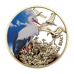 Gold-Plated Numismat – Symbols of Polish Nature: White Stork - 24h Shipping!