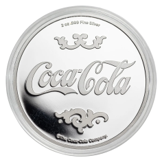 Coca-Cola® 2 oz Pure Silver High Relief Enamelled Round - 24h Shipping! 2