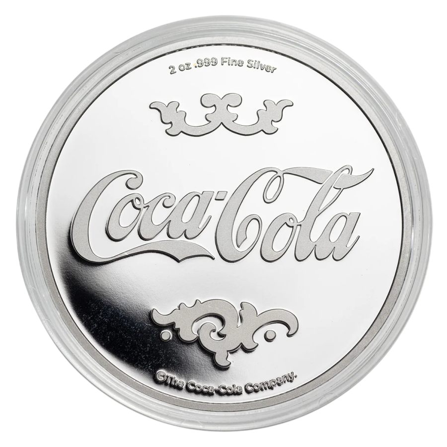 Coca-Cola® 2 oz Pure Silver High Relief Enamelled Round - 24h Shipping!