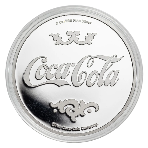Coca-Cola® 2 oz Pure Silver High Relief Enamelled Round - 24h Shipping!