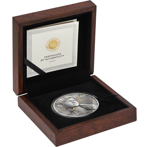 2025 Cameroon Kintsugi Art David 2 oz Silver Antiqued Gilded Coin
 - 24h Shipping!