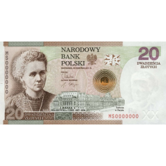 Banknote 20 Zlotys Marie Skłodowska-Curie - 24h Shipping!