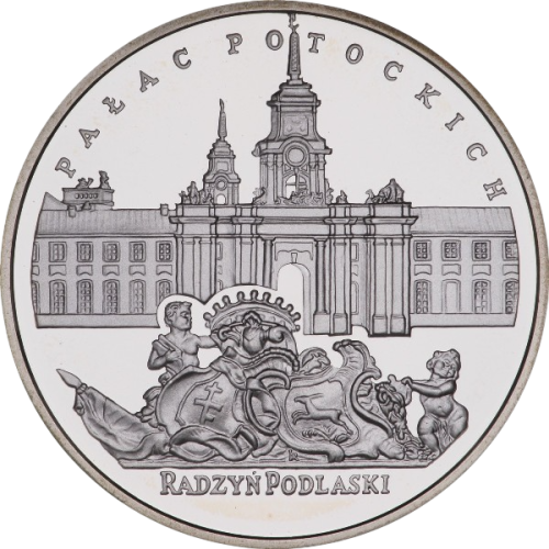srebrna-moneta-zamki-i-palace-w-polsce-palac-potockich-w-radzyniu-podlaskim-rewers