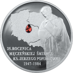 Silver Proof Coin – 25th Anniversary of the Death of Father Jerzy Popiełuszko - 24h Shipping!