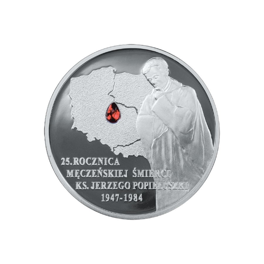 Silver Proof Coin – 25th Anniversary of the Death of Father Jerzy Popiełuszko - 24h Shipping!