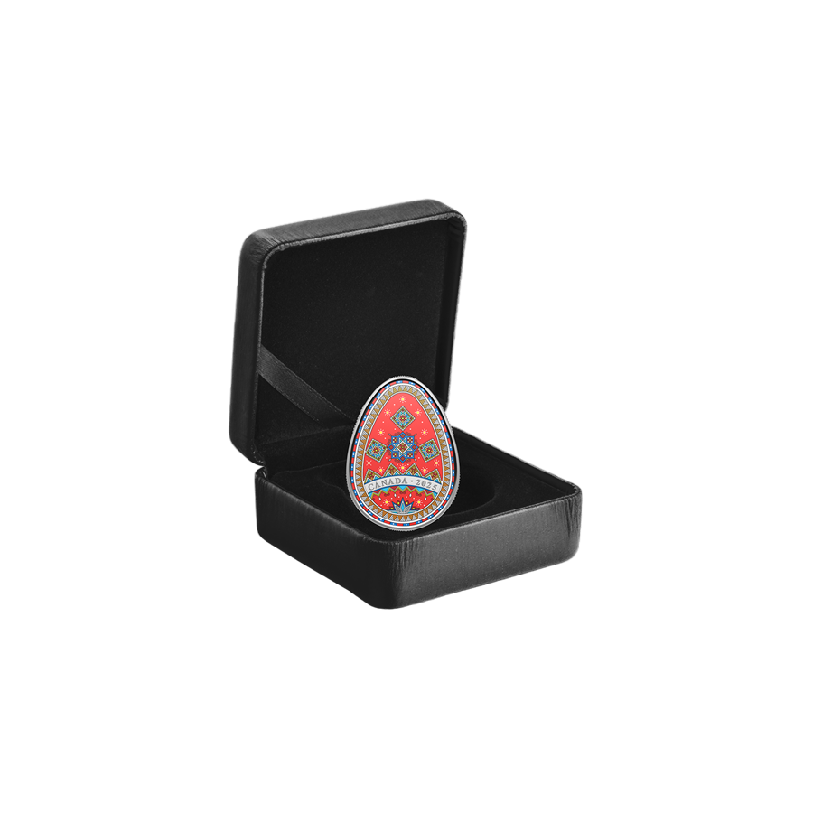 1-oz Silver Pysanka Egg Colorized Proof - 24h Shipping!