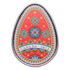 1-oz Silver Pysanka Egg Colorized Proof - 24h Shipping!