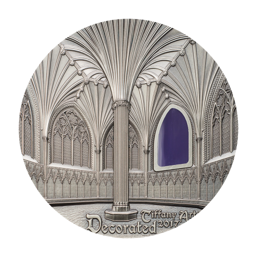 Tiffany Art Decorated 2 oz silver coin antiqued Palau - 24h Shipping!