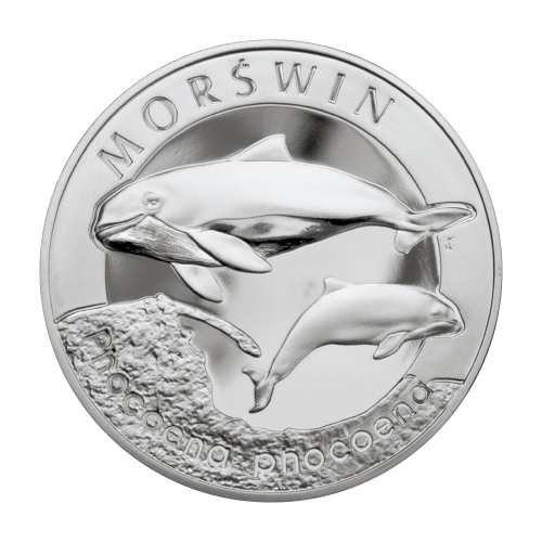 Animals of the World: Porpoise (Phocoena phocoena) 1 oz Silver Coin - 24h Shipping!