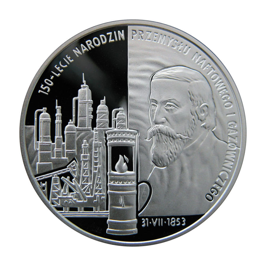 Poland 10 Zlotych 2003 Silver Proof Coin – 150th Anniversary of the Birth of the Oil and Gas Industry - 24h Shipping!