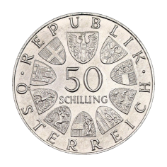 Silver 50 Schillings (Innsbruck University) - 24h Shipping! 2