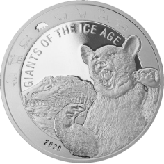 Republic of Ghana Giants of the Ice Age: Cave Bear 1oz Silver Coin - 24h Shipping!