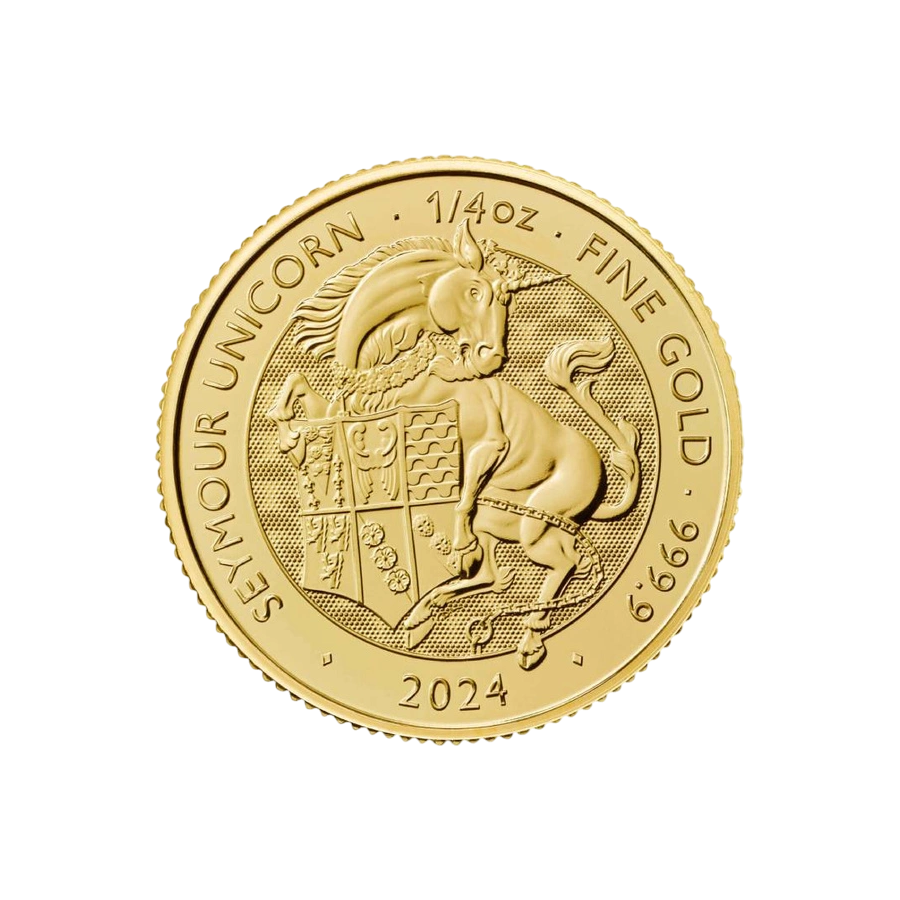 1/4 oz Gold Royal Tudor Beast Seymour Unicorn Coin - 24h Shipping!