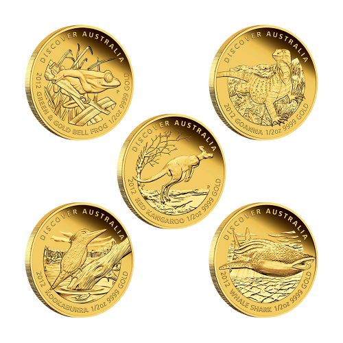 2012 5-Coin 1/2 oz Gold Discover Australia Proof Set - 24h Shipping!