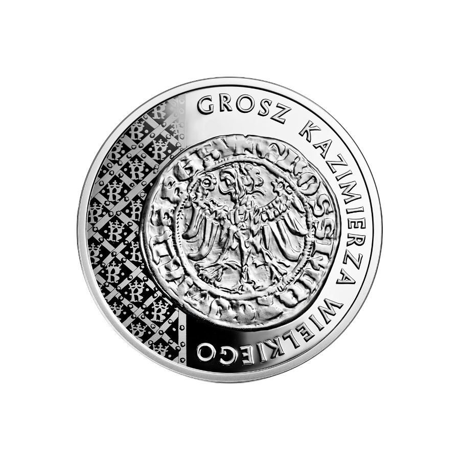 srebrna-moneta-historia-monety-polskiej-grosz-kazimierza-wielkiego-rewers