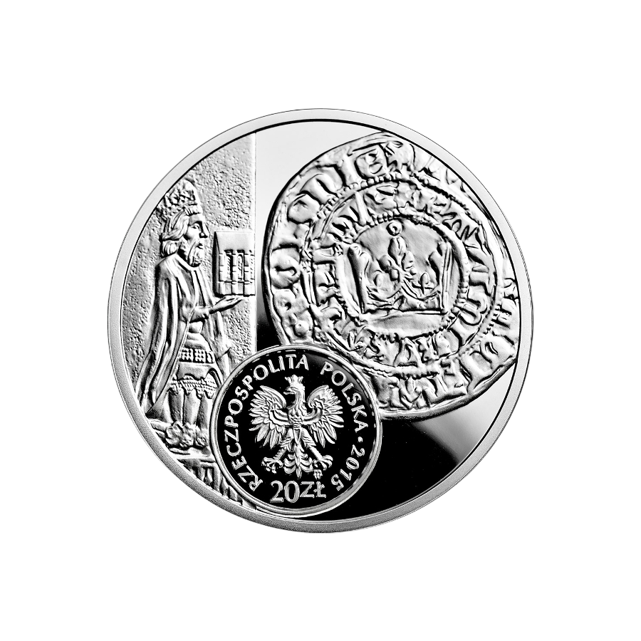 Poland 20 Zloty 2015 Silver Proof Coin – Grosz of Casimir the Great (History of Polish Coin Series) - 24h Shipping!