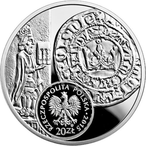 Poland 20 Zloty 2015 Silver Proof Coin – Grosz of Casimir the Great (History of Polish Coin Series) - 24h Shipping!