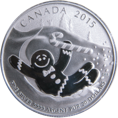 Gingerbread Man - Pure Silver Coin - 24h Shipping!