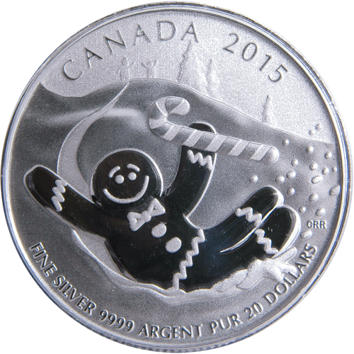 Gingerbread Man - Pure Silver Coin - 24h Shipping!