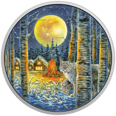 Animals in the Moonlight: Lynx - Pure Silver Coin - 24h Shipping!