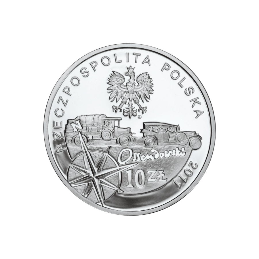 Poland Ferdynand Ossendowski Polish explorer silver proof coin - 24h Shipping!