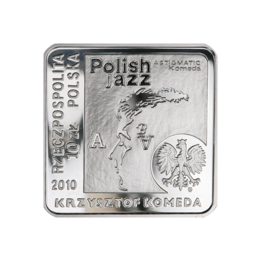 History of Polish Popular Music – Krzysztof Komeda (square) silver coin - 24h Shipping!