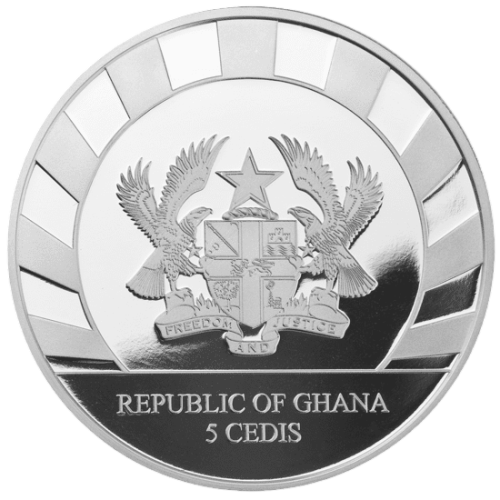 Republic of Ghana Silver Woolly Rhinoceros - 24h Shipping!