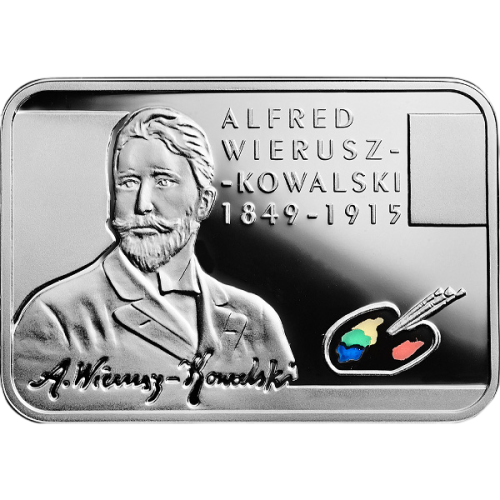 srebrna-moneta-polscy-malarze-xix-xx-wieku-alfred-wierusz-kowalski-1849-1915-rewers