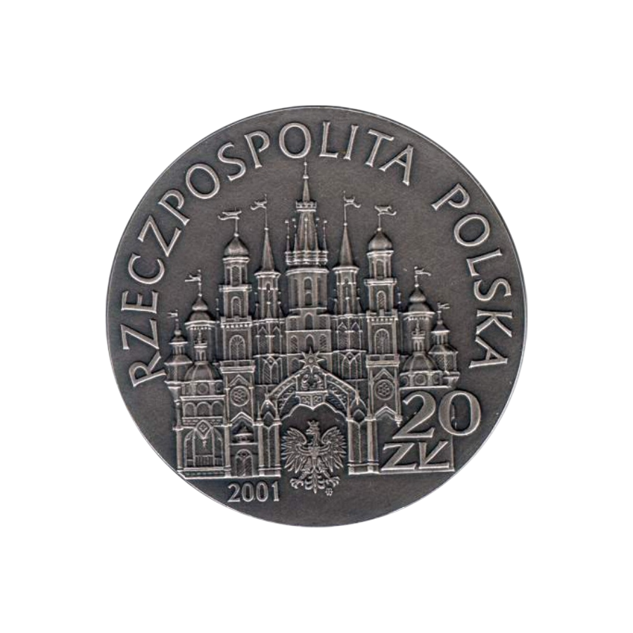 Poland 20 zlotych Christmas Carolers Zirconia Star silver coin - 24h Shipping!