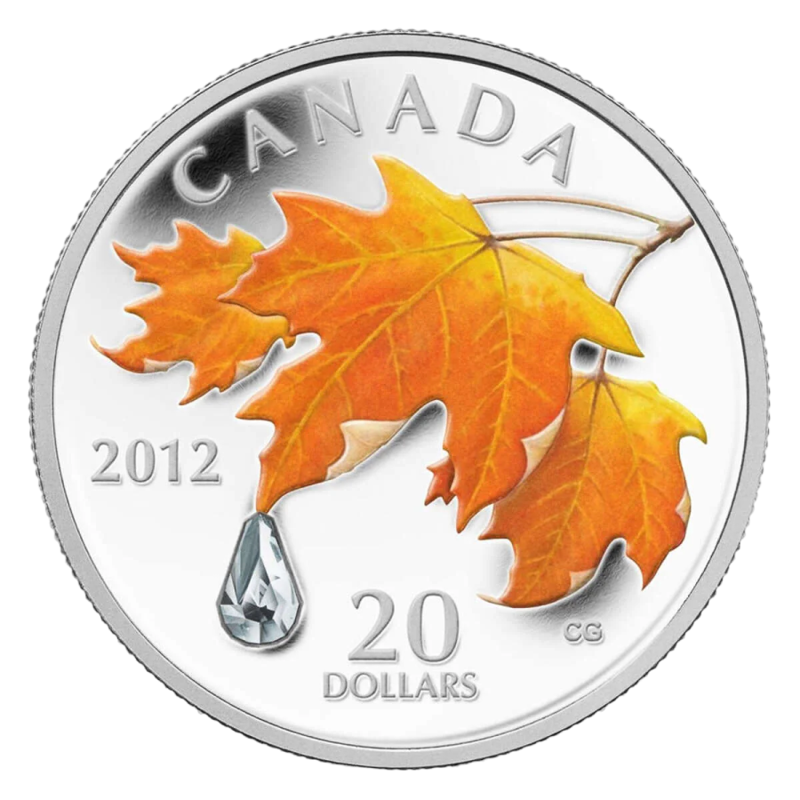 Silver Coin Crystal Raindrop - 24h Shipping!