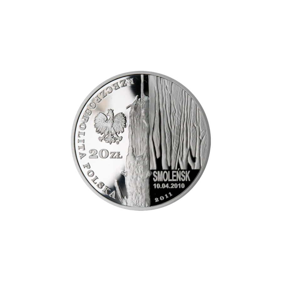 Silver Coin Smolensk – The Memory of the Victims of 10.04.2010 20 zlotych - 24h Shipping!