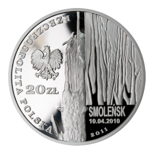 Silver Coin Smolensk – The Memory of the Victims of 10.04.2010 20 zlotych - 24h Shipping!