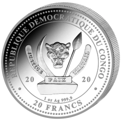 2020 1 oz Congo Whale Silver Coin  - 24h Shipping! 2