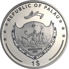 Pacific Wildlife – Flagfin Angelfish Silver Proof Coin - 24h Shipping! 2