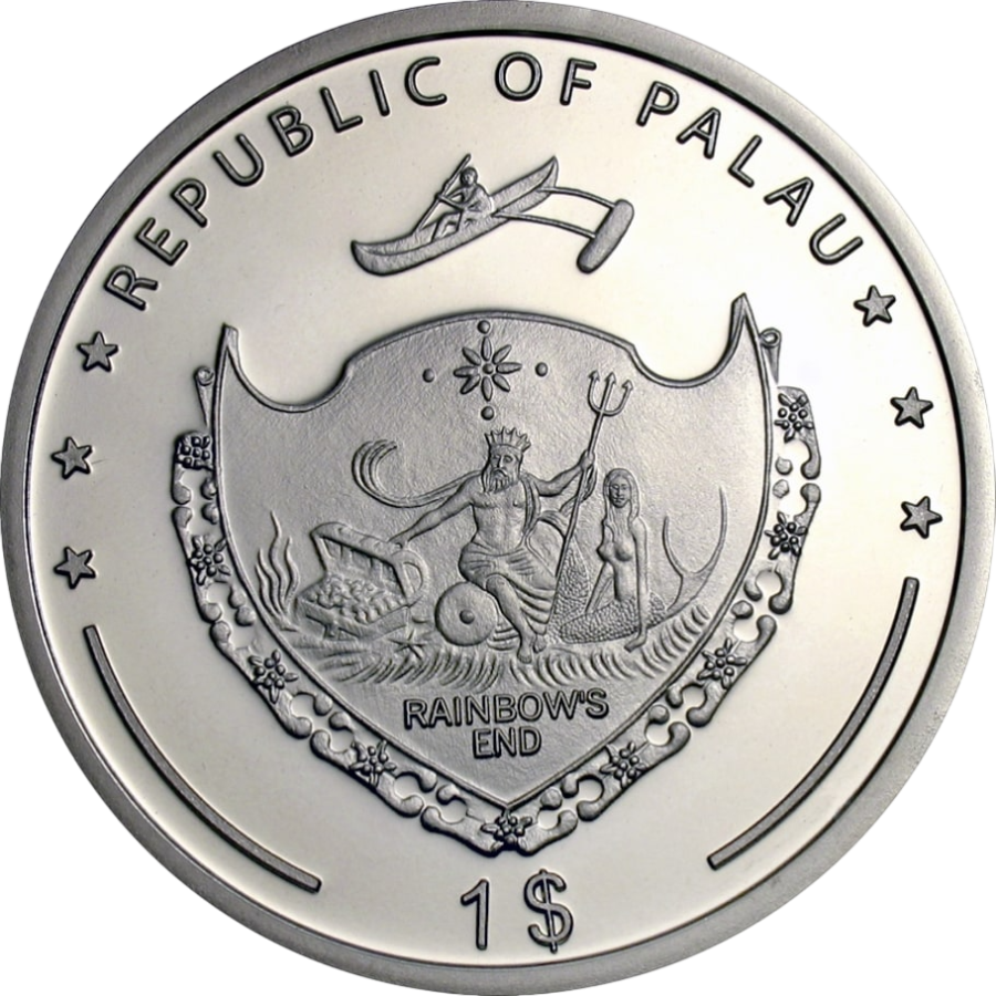 Pacific Wildlife – Flagfin Angelfish Silver Proof Coin - 24h Shipping!