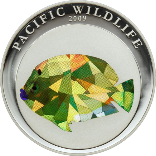 Pacific Wildlife – Flagfin Angelfish Silver Proof Coin - 24h Shipping!