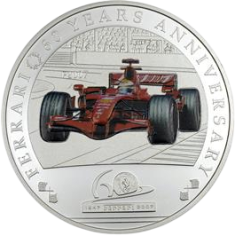 Ferrari F2007 60th Anniversary Silver Proof Coin - 24h Shipping!