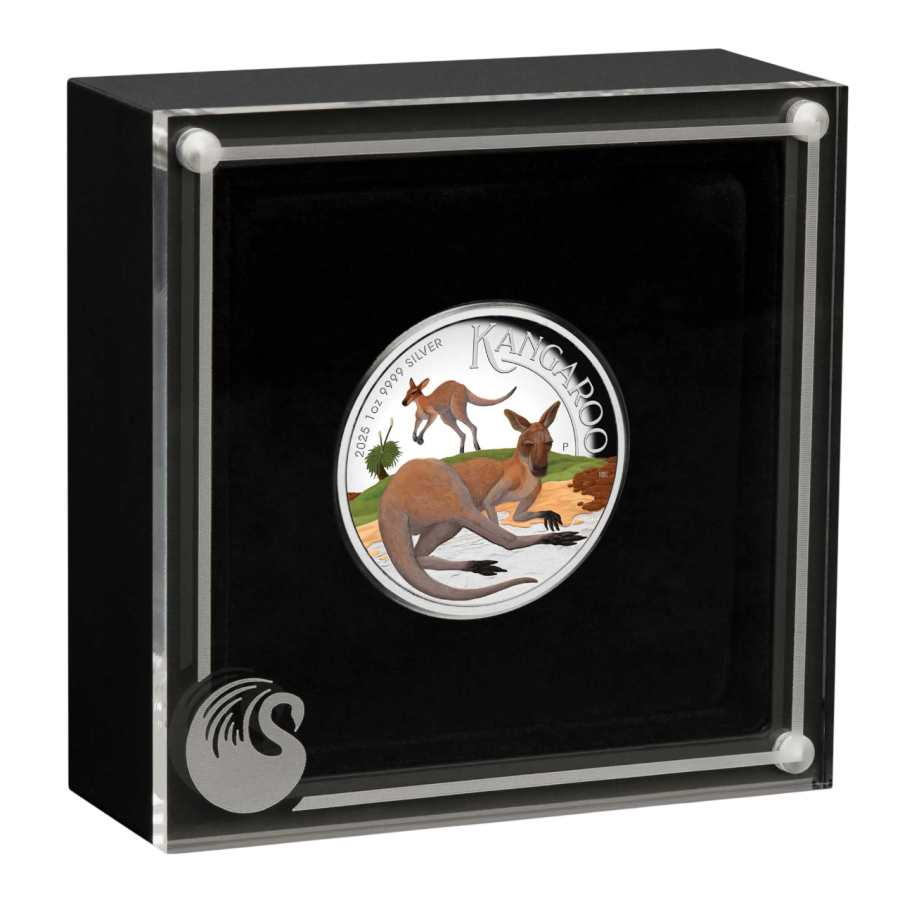 2025 1 oz Proof Colorized Australian Silver Kangaroo Coin (High Relief) - 24h Shipping!