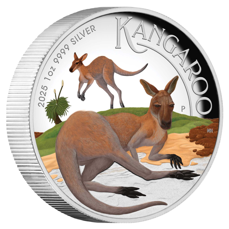 2025 1 oz Proof Colorized Australian Silver Kangaroo Coin (High Relief) - 24h Shipping!