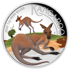 2025 1 oz Proof Colorized Australian Silver Kangaroo Coin (High Relief) - 24h Shipping!