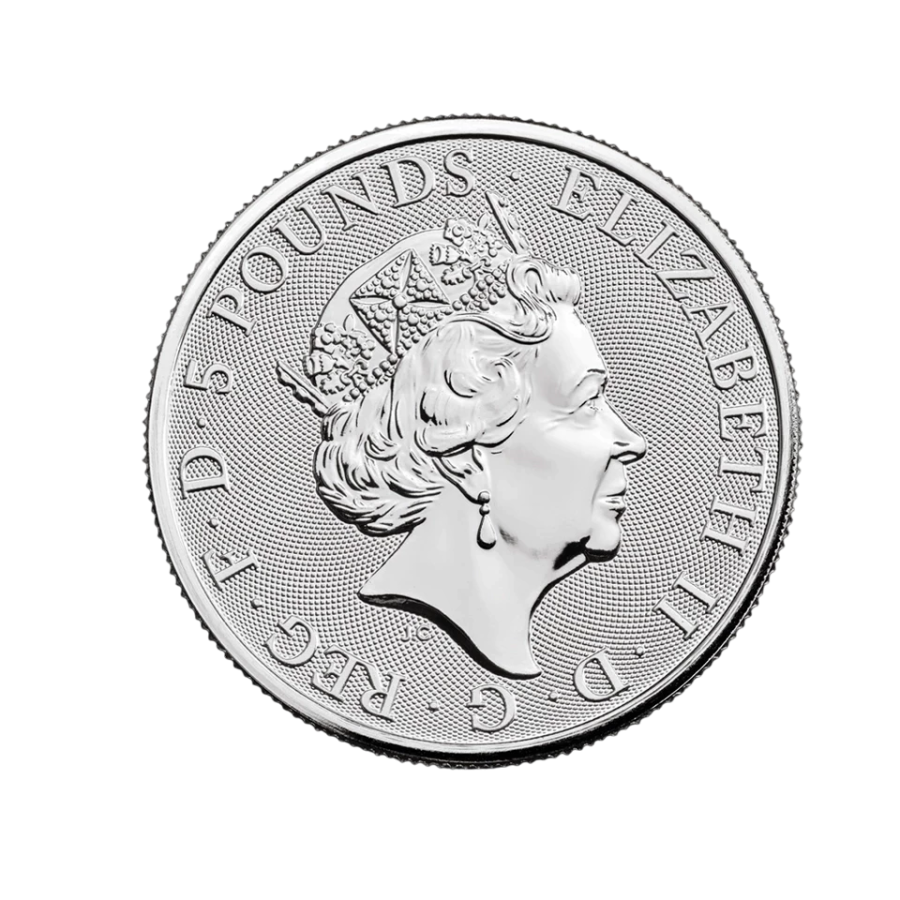 2 oz British Silver Tudor Beasts Yale of Beaufort Coin - 24h Shipping!