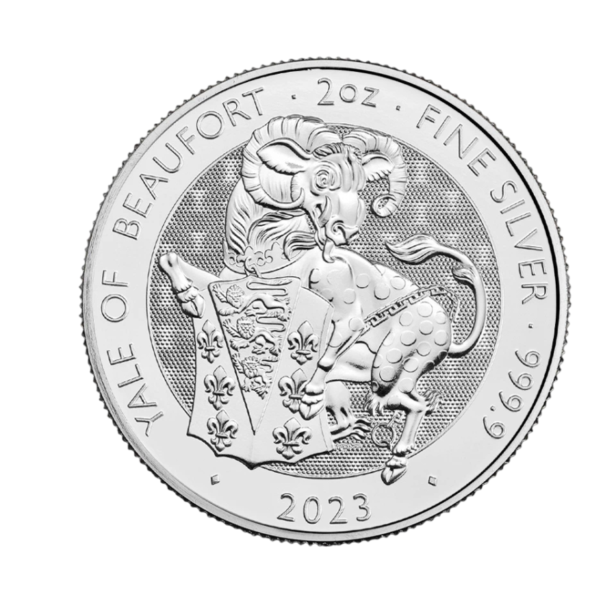 2 oz British Silver Tudor Beasts Yale of Beaufort Coin - 24h Shipping!