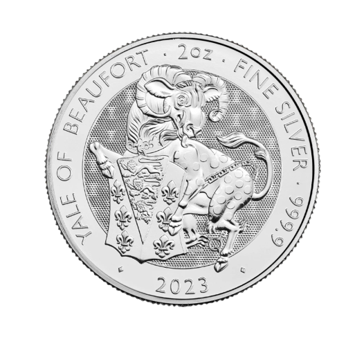 2 oz British Silver Tudor Beasts Yale of Beaufort Coin - 24h Shipping!