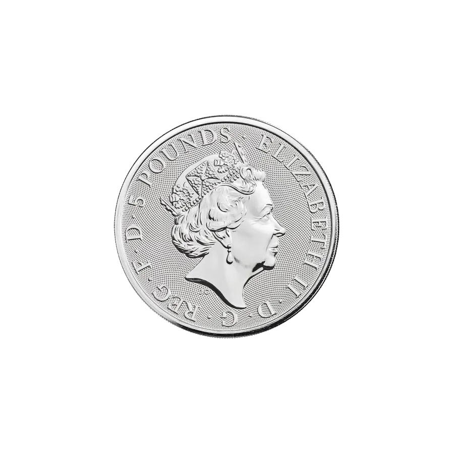 2 oz British Silver Queen's Beast Red Dragon Coin - 24h Shipping!