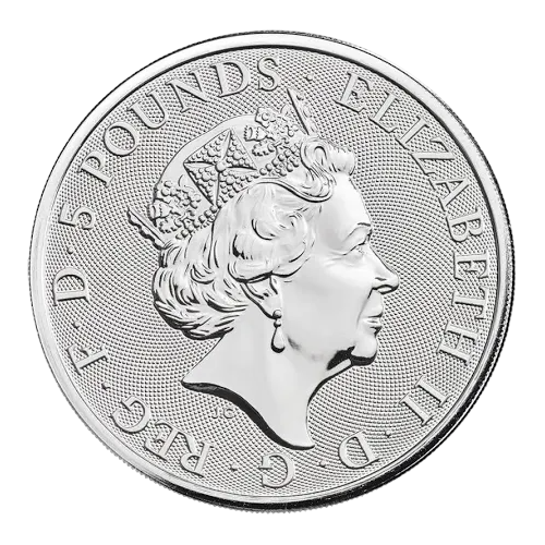 2 oz British Silver Queen's Beast Red Dragon Coin - 24h Shipping!