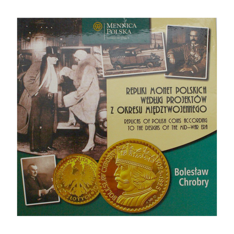 Set of Gold-Plated Tombac Replicas of Interwar Polish Coins - 24h Shipping!