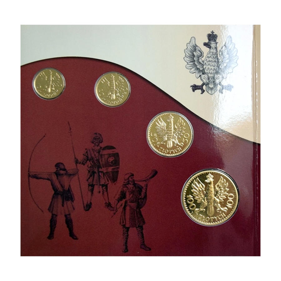 Set of Gold-Plated Tombac Replicas of Interwar Polish Coins - 24h Shipping!