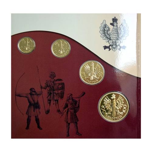 Set of Gold-Plated Tombac Replicas of Interwar Polish Coins - 24h Shipping!