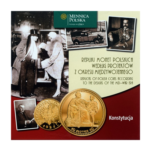 Set of Gold-Plated Tombac Replicas of Interwar Polish Coins - 24h Shipping!