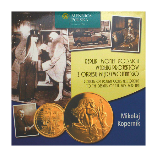 Set of Gold-Plated Tombac Replicas of Interwar Polish Coins - 24h Shipping!